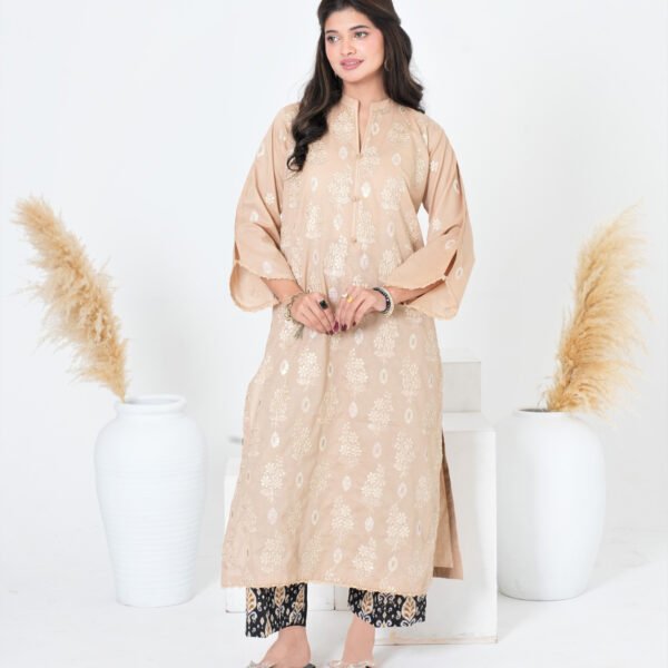 ARTICLE # 014 – Nude Beige with Black Trouser