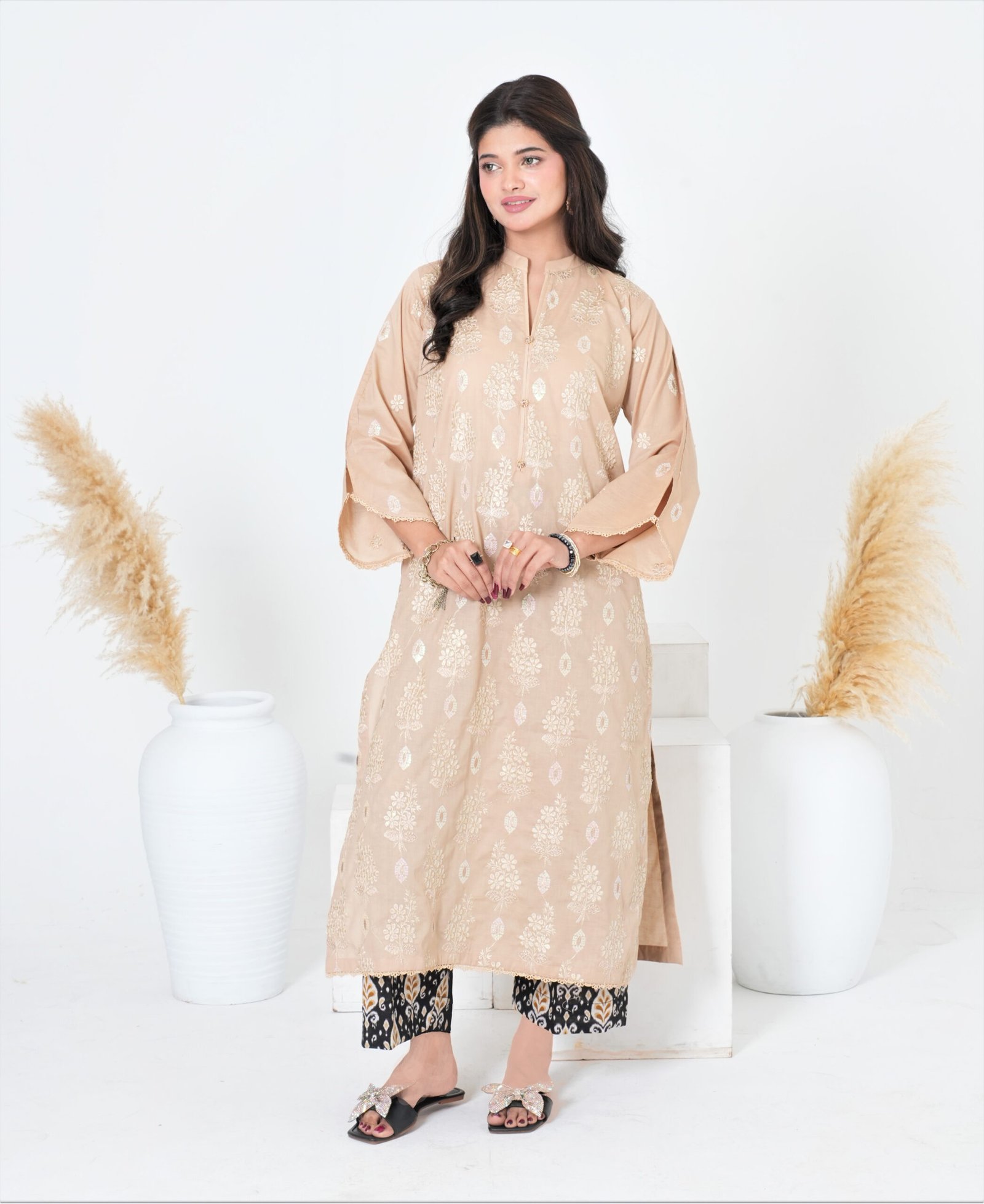 ARTICLE # 014 – Nude Beige with Black Trouser